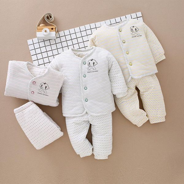 

down coat 2 pieces/set winter baby cotton clothes set born cartoon thicken warm long sleeve pants infant pajamas suits ropa, Blue;gray