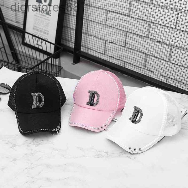 

caps ball hat female casual versatile baseball high-grade d letter fashion student sun visor, Blue;gray