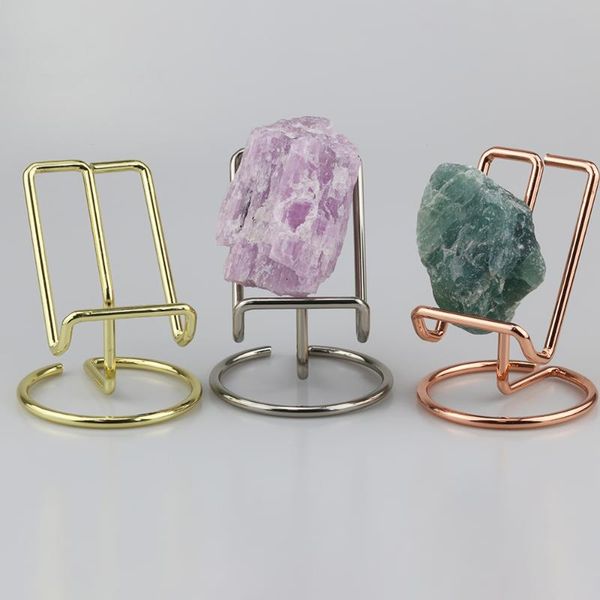 

decorative objects & figurines metal display stand crystal minerals specimen natural rock quartz stones shelf egg holder pography geode clus
