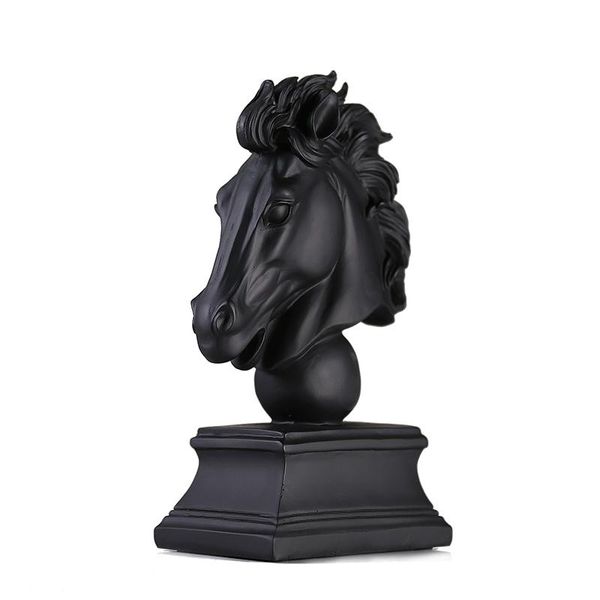 

wall clocks creative black horsehead ornaments nordic resin animal modern living room study home model soft decorations