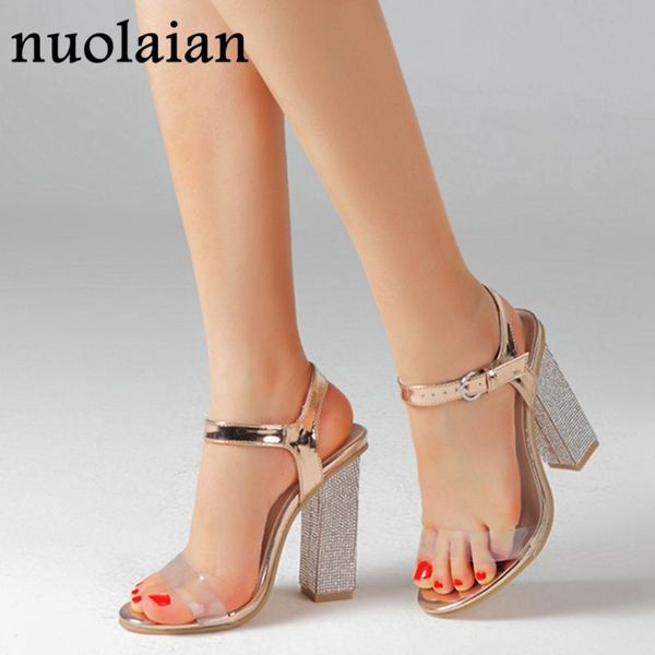 

dress shoes 11cm high heel sandals woman pump ladies summer sandal shoe womens party pumps peep toe crystal chaussure heels, Black