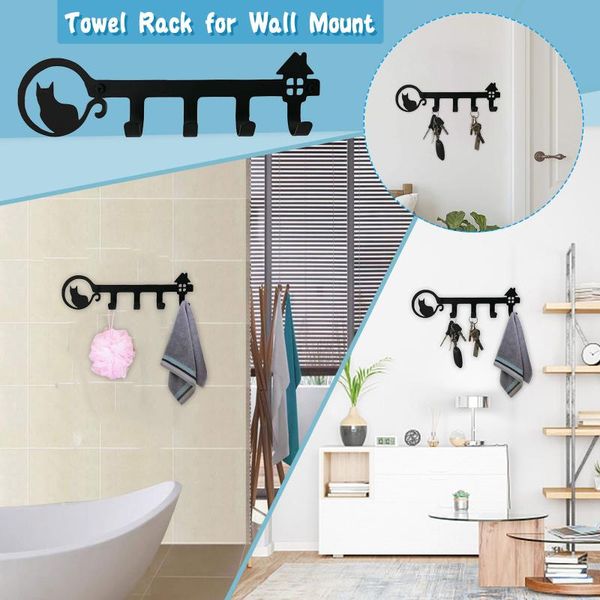 

hooks & rails bathroom towel rack for wall mount hanging easy to install holder home toilet fashion convenience decoration #4