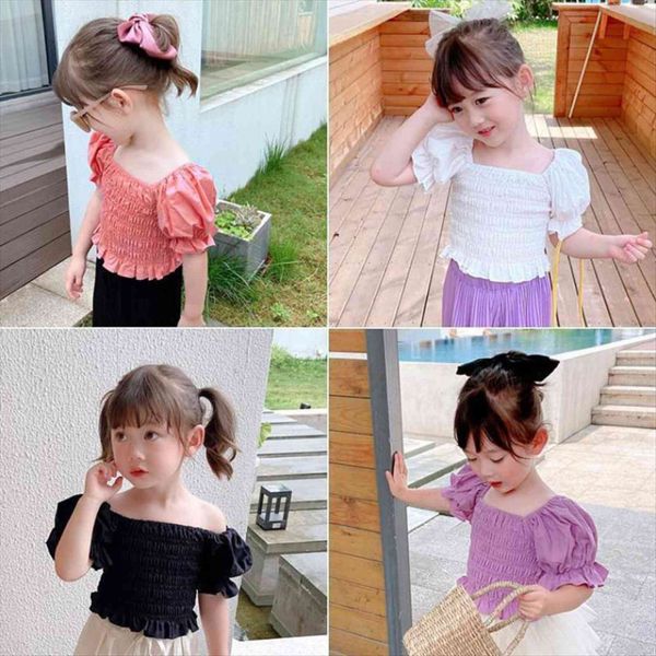 

fashion girls kids summer clothes children t shirts for baby girl solid, Blue