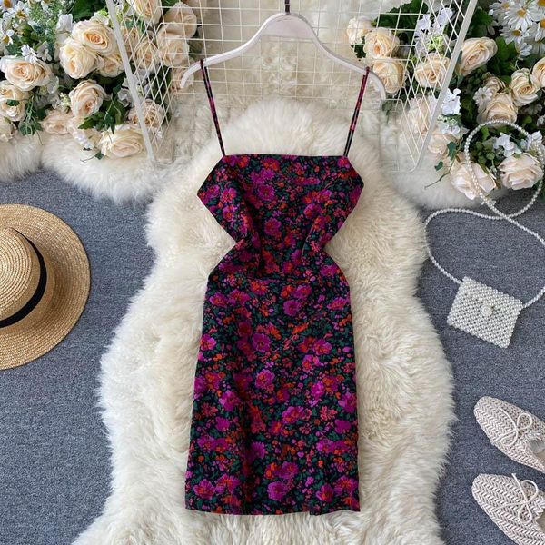 

casual dresses women floral printed ol fashion backless office lady party dress y2k harajuku sleeveless vestidos clothes wear d253, Black;gray
