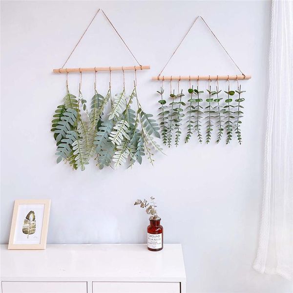 

decorative objects & figurines artificial eucalyptus wall hanging decor fake leaves fbedroom nursery home decorationsarmhouse rustic for wed
