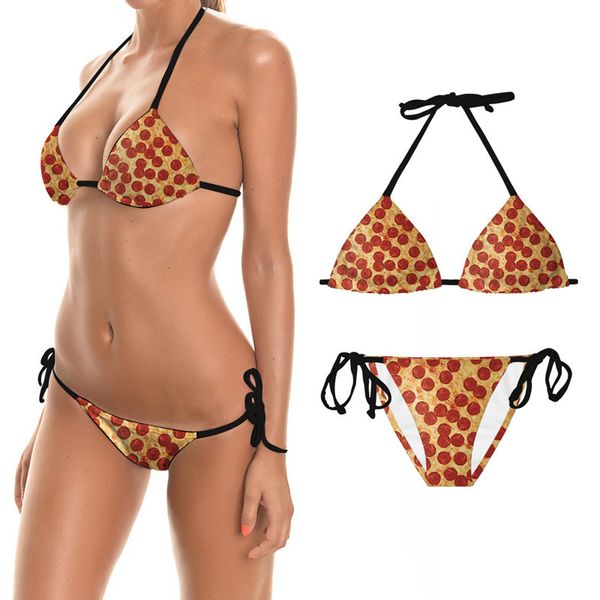 

2021 printed swimsuit bandage full shop series bikini women's split, White;black