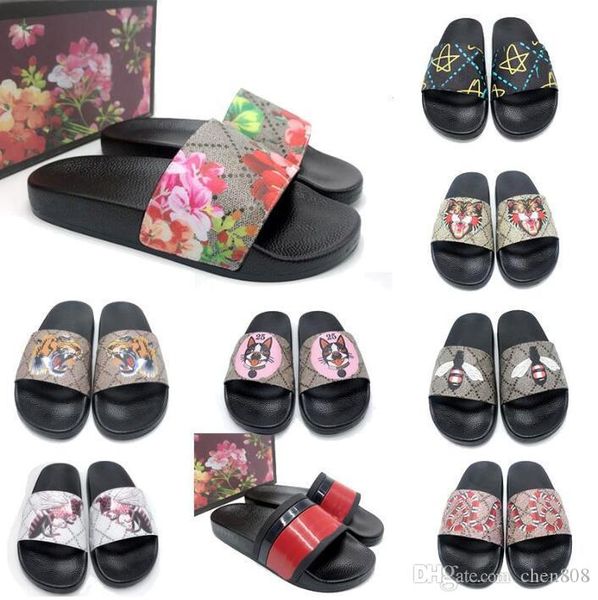

men slippers women ladies flat platform sandals rubber slide floral brocade gear bottoms flip flops bee striped beach causal slipper, Black