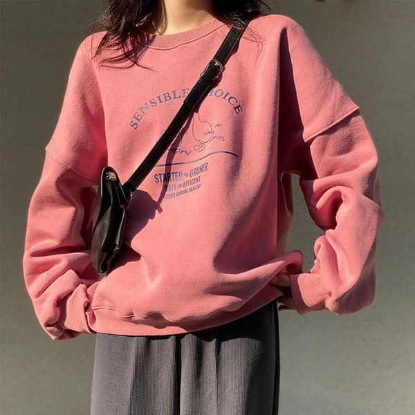 

women's hoodies & sweatshirts harajuku oversize sweatshirt pullovers duckling embroidery women loose autumn winter korean velvet pullov, Black