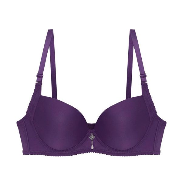 

bras norns ladies thin push up underwear solid comfortable seamless lace gathering chest adjustment breathable, Red;black