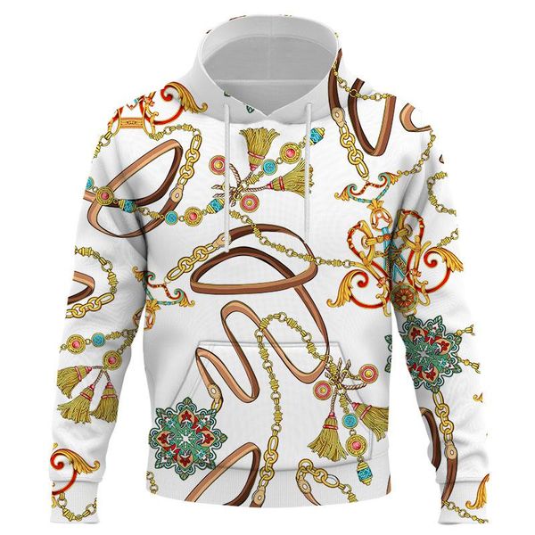

men's hoodies & sweatshirts luxurious classic iron chain 3d men women kids fashion harajuku spring autumn streetwear clothes oversized, Black