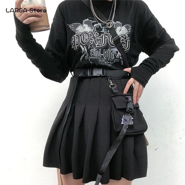 

gothic punk harajuku women skirts casual cool chic preppy style red plaid pleated black female fashion shorts pocket