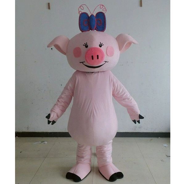 Halloween Rosa Schwein Maskottchen Kostüm Cartoon Thema Charakter Karneval Festival Kostüm Weihnachten Erwachsene Größe Geburtstag Party Outdoor Outfit