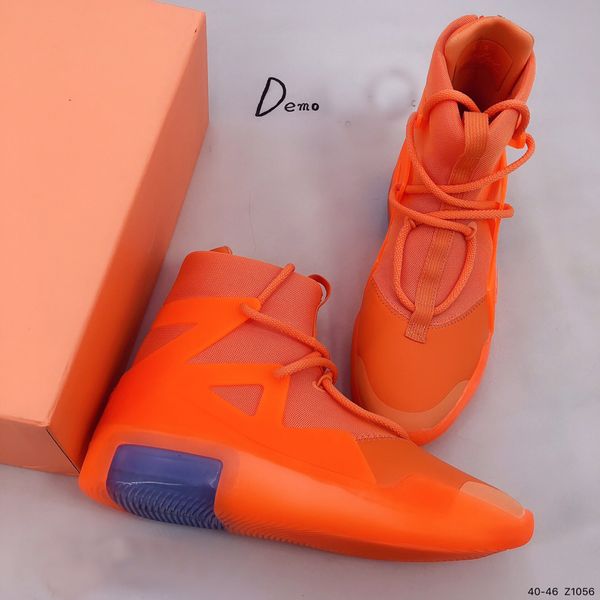 

orange mens basketball shoes outdoor sports sneakers trainers with box us 7-12