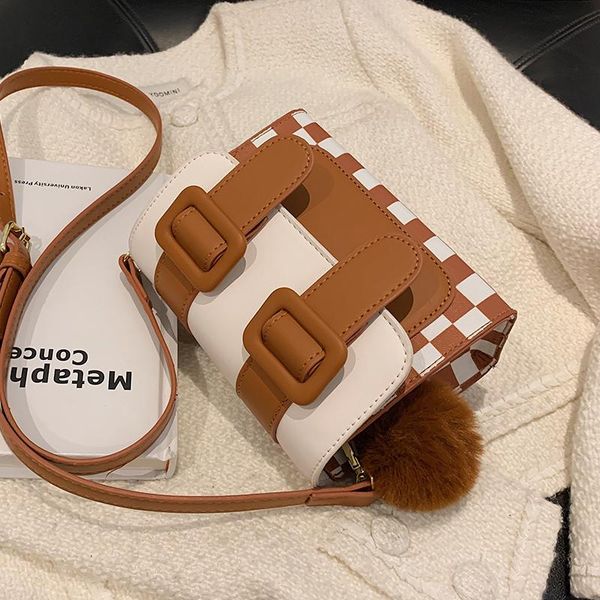 

shoulder bags niche design bag 2021 female ins messenger high-end plaid square