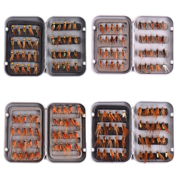 

40pcs/box fishing lure hooks bee nymph bionic hook artificial
