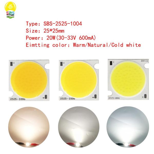 

bulbs [sumbulbs] 5pcs 20w 30-33v 600ma led cob light source diode chips for down lamp track lights diy fixtures bulb