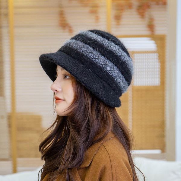 

beanie/skull caps women winter hat outdoor streetwear keep warm & scarf set add fur lined hats for casual knitted, Blue;gray