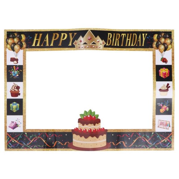 

1pc kids birthday party po frame creative booth prop (assorted color) frames