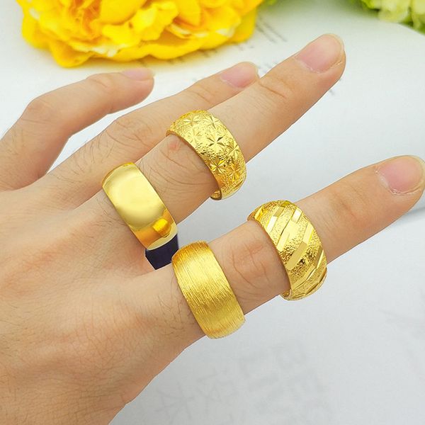 

11mm wide classic wedding ring for men women gold-filled open male female knuckle engagement rings finger jewelry star carved su, Slivery;golden