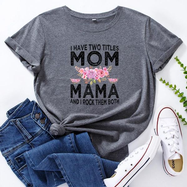 

women's t-shirt summer great mom letter print t shirt women short sleeve o neck oversized tshirt cotton tee camisetas mujer, White