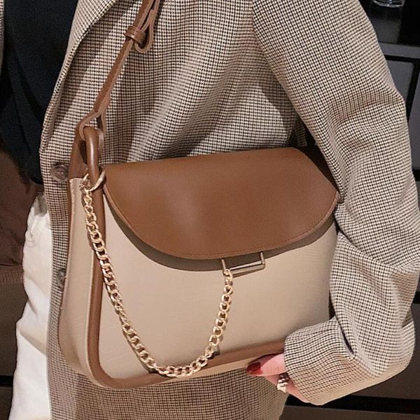 

evening bags contrast color large tote bag armpit pu leather women's designer handbag shoulder messenger
