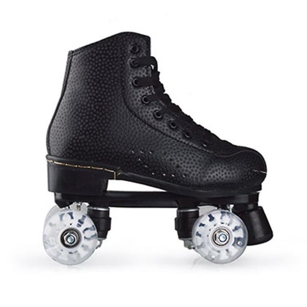 

inline & roller skates flash wheel double line women female with led lighting pu 4 wheels two skating shoes