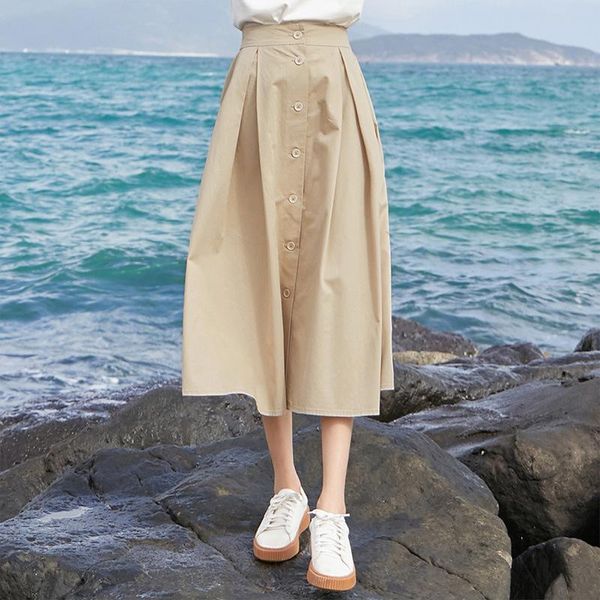 

skirts casual skirt women's mid length 2021 spring korean version loose ins port style, Black
