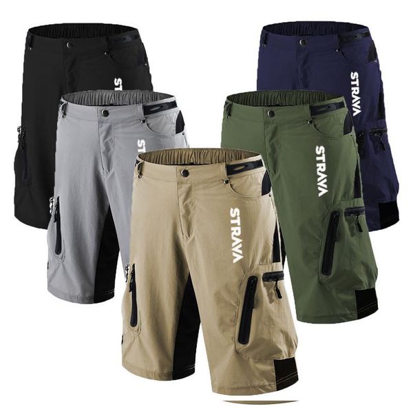 

running shorts 2021strava mens outdoor sports fitness gym summer quick dry cargo breathable male trousers, Black;blue