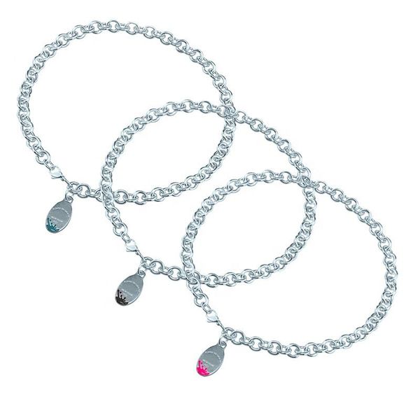 

chains women necklace with pendant chain necklaces 925 sterling silver oval charm ladies luxury designer custom logo jewelry