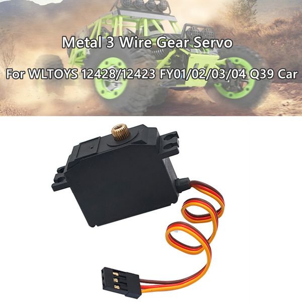 

upgrade metal 3 wire gear servo for wltoys 12428/12423 fy01/02/03/04/ q39 car accessories kids toys juguetes brinquedos