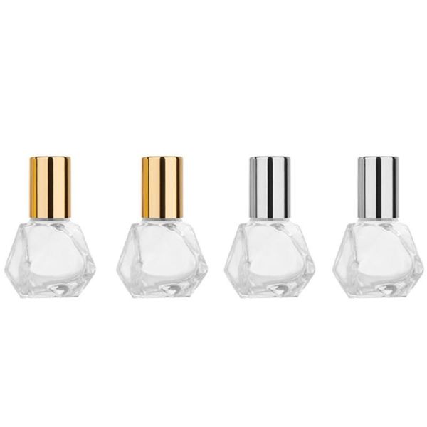 

storage bottles & jars 4pieces vial perfumes essential oils container mini stainless steel glass roller bottle