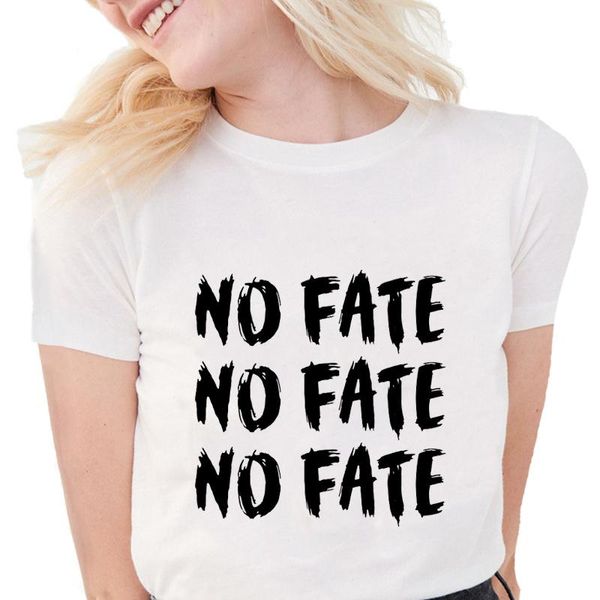 

women's t-shirt no fate t shirts women soft cotton graphic tees fashion white summer korean style letter print tshirt