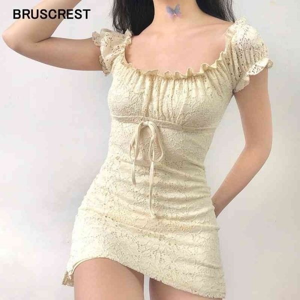 

summer dress vintage boho casual lace dress elegant mini club bow tie tunic off shoulder ruffle dress vestidos 210406, Black;gray