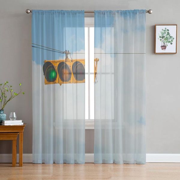 

curtain & drapes traffic light blue sky simple tulle curtains living room children's bedroom brightly lit sheer