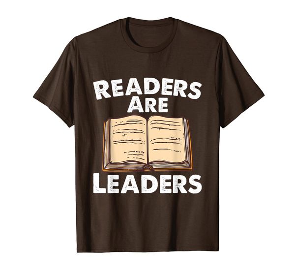 

readers are leaders books reading librarian teacher gift t-shirt, White;black