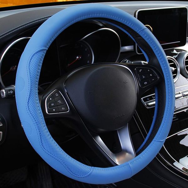 

steering wheel covers universal 9 colors 38cm dynamic fibre cover car pu leather steering-wheel anti-slip skidproof durable