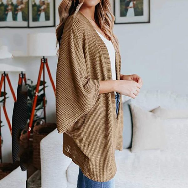 

women's knits & tees bat sleeve cardigans solid color open front asymmetric hem women blouse coat streetwear vintage ruched autumn over, White