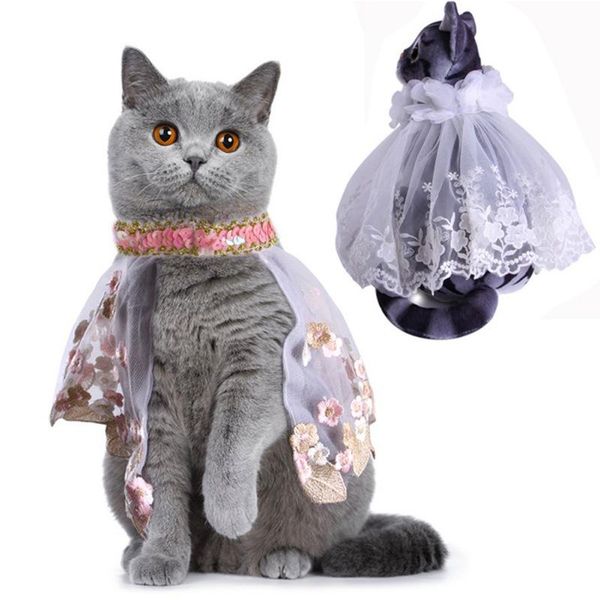 

cat costumes hoodies accessories halloween pet cute cosplay lace cloak cap with horns cape kawaii clothes supplies dropship