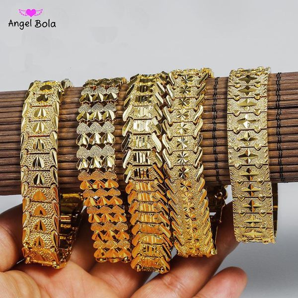 

charm bracelets gold color carved bracelet islamic muslim arab for women men middle eastern jewelry african gifts never faded, Golden;silver