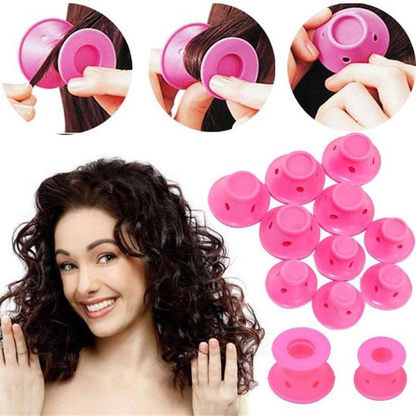 

for g 10pcs/set soft rubber magic hair care rollers silicone curler no heat styling tool party favor
