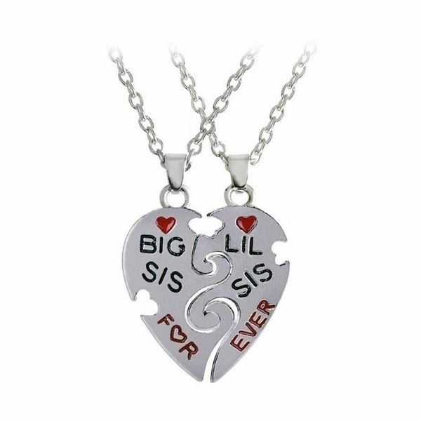 

pendant necklaces 2pcs women friendship jewelry fashion charm heart letter necklace chain gift for, Silver