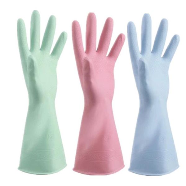 

disposable gloves rubber latex durability easy to clean high temperature resistant kitchen dishwashing anti-slip