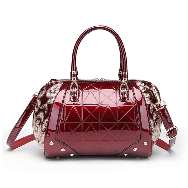 

women's bag patent leather portable one shoulder slant cross boston women's