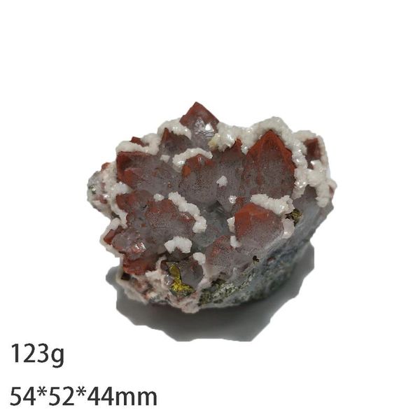 

decorative objects & figurines 123g a2-3 natural red quartz pink dolomite pyrite mineral crystal specimen decoration gift collection from ji