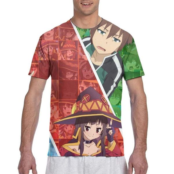 

men's t-shirts konosuba shirt megumin short sleeve t-shirt, White;black