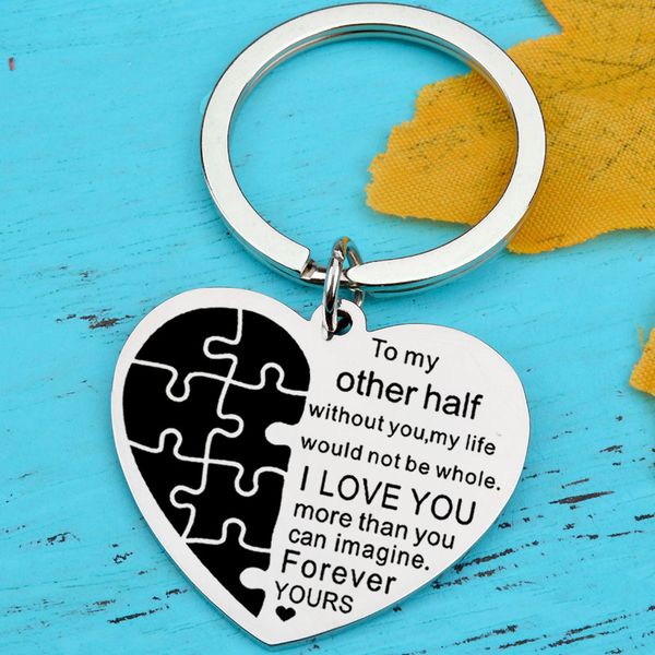 

Gift for boyfriend girlfriend letter Keychain small love gift anniversary present for wife husband valentines day gift
