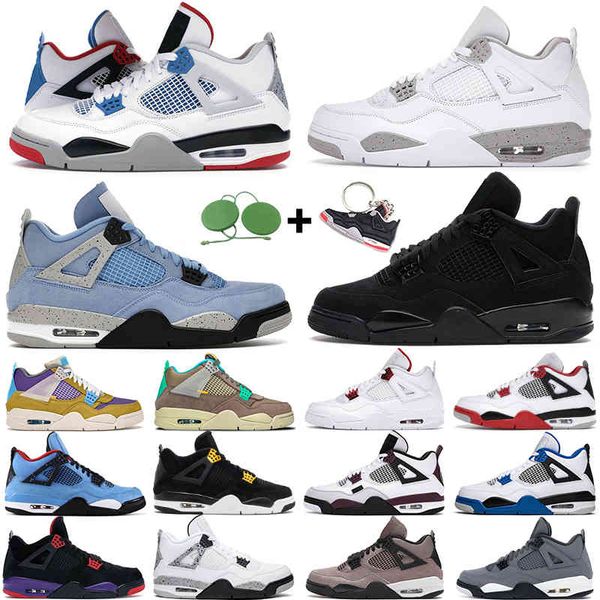 

outdoor men women basketball shoes 4 4s desert moss university blue white oreo taupe haze black cat bred rasta mens trainers sports sneakers
