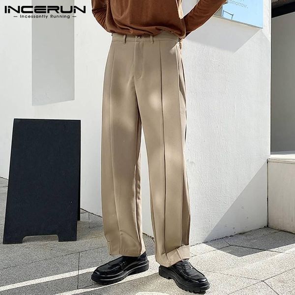 

men's pants 2021 men joggers button korean streetwear solid color casual trousers fashion loose leisure pantalones incerun s-5xl, Black