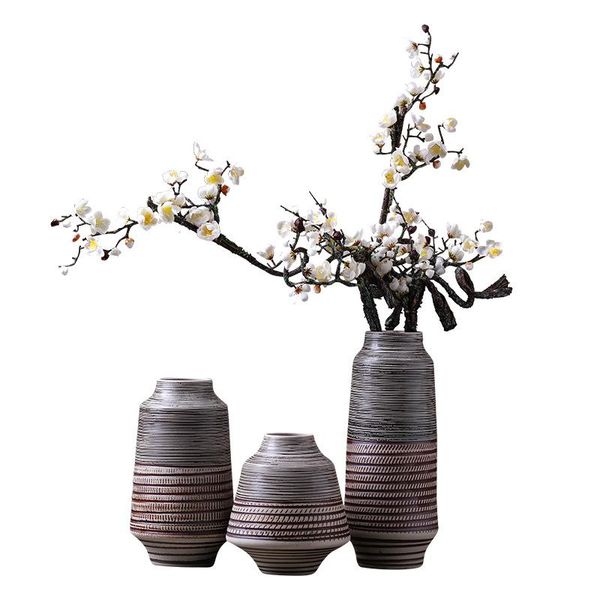 

chinese ceramic vase deskflower arrangement decoration dining table simple geometric pot vases