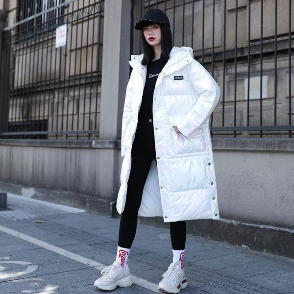 

women's down & parkas padded jacket thick mid-length bread korean version loose over the knee bright cotton winter, Black